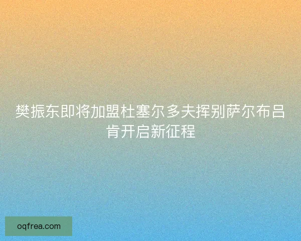 樊振东即将加盟杜塞尔多夫挥别萨尔布吕肯开启新征程